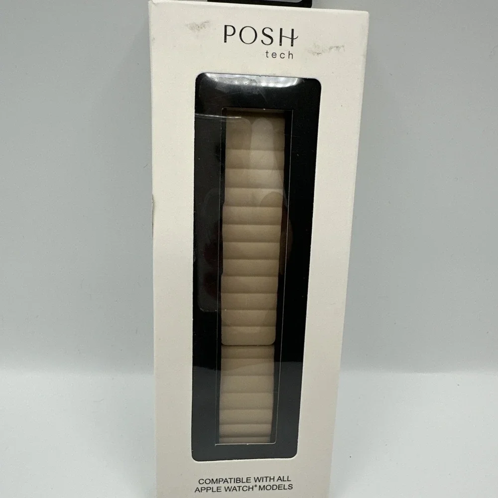 Posh Tech Magnetic Leather Band for Apple Watch - Pink/Tan
